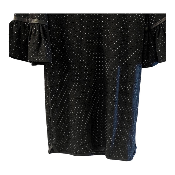 NWT Max Studio Black Polka Dot White Midi Bell Sleeve Oversize Flowy Dress S - Picture 2 of 10